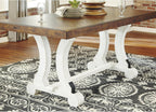 Signature Design by Ashley Valebeck 1-Piece Dining Table, Farmhouse Trestle