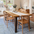 Devoko 6 Person Acacia Wood Dining Table for Kitchen,Natural