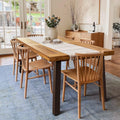 Devoko 6 Person Acacia Wood Dining Table for Kitchen,Natural
