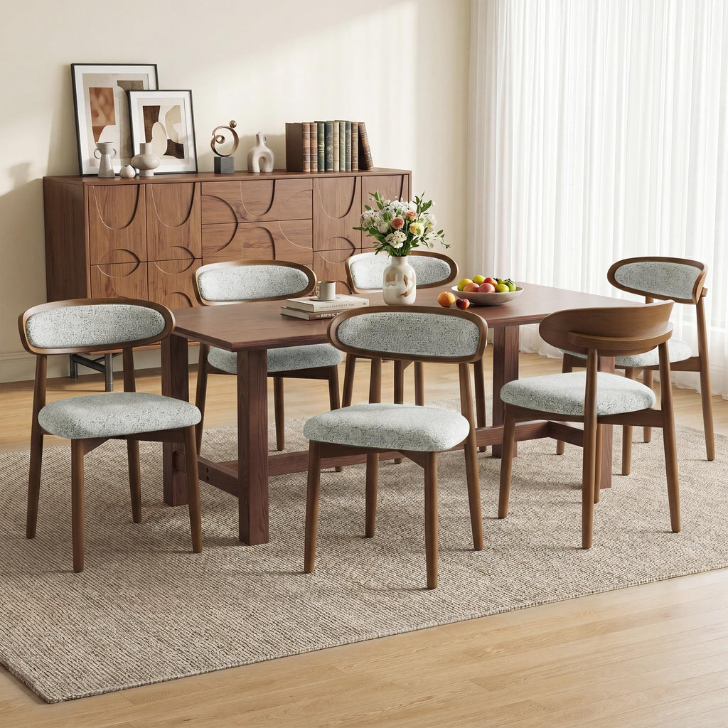 Wooden Dining Chairs set of 4, Farmhouse Dinner Chairs with Curved Back