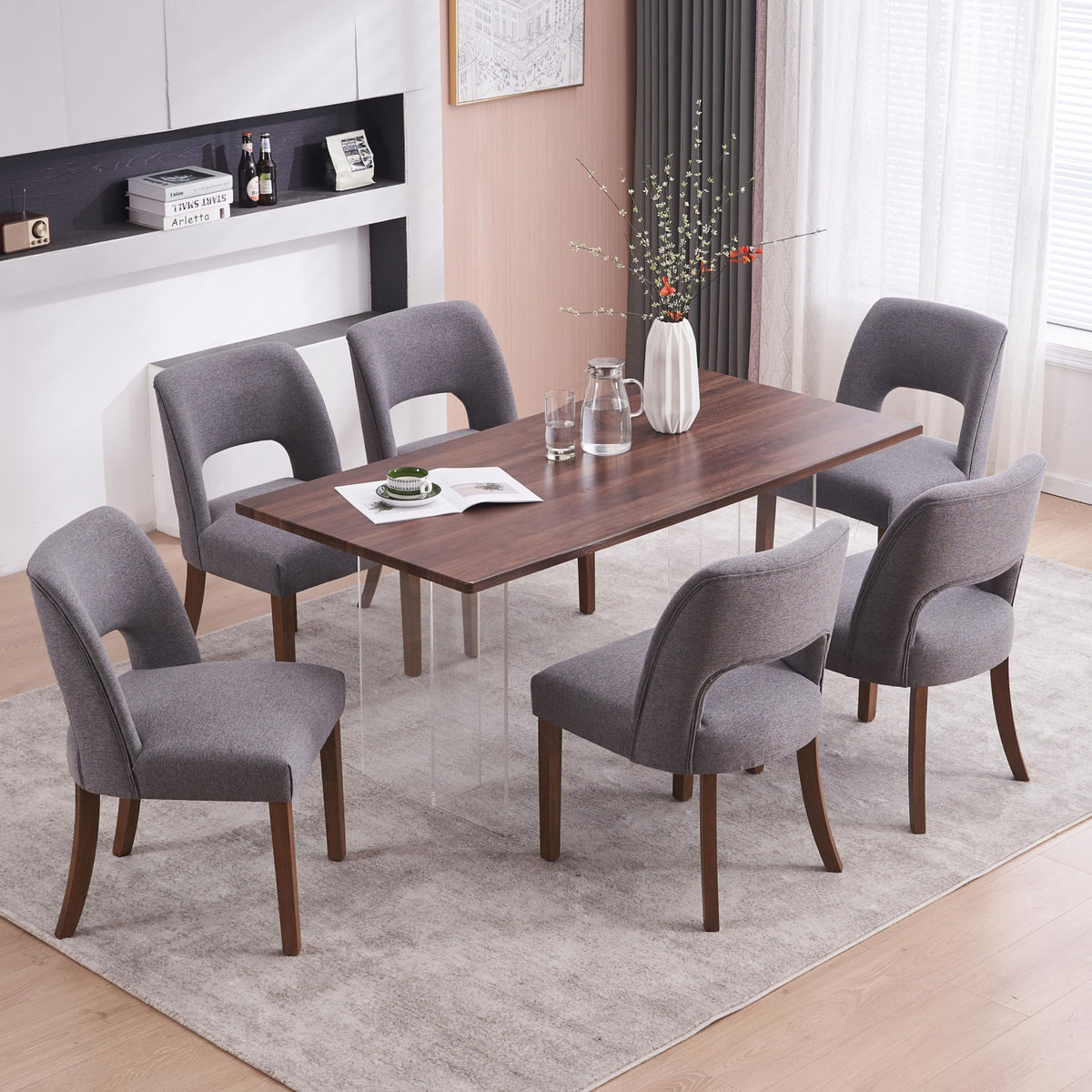 VKNOW Dining Chairs Set of 4, Fabric Dining Chairs, Green