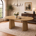 40"-71" Expandable Dining Table for 4 6 8 with Slatted Table Legs