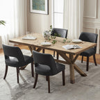 VKNOW Modern Dining Chairs Set of 4 with Rubberwood Legs, Beige
