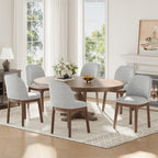 MALOL Wooden Dining Chairs Set of 6, Upholstered Kitchen & Dining Room Chairs with Thickened Wooden Legs, Farmhouse Side Chairs, Beige
