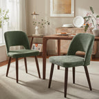 Usaint Wooden Dining Chairs Set of 4, Fabric Dining Room Chairs, Green