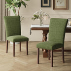 COLAMY Upholstered Parsons Dining Chairs Set of 4, Fabric Dining Room Kitchen Side Chair with Nailhead Trim and Wood Legs - Blue/White Flower