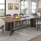 Hlivelood 94Inch Large Dining Table for 8 10 People,Wooden Rectangular Kitchen Table W/Waterproof Tabletop,Large Rectangle Furniture W/Adjustable Legs,Brown Dinner Table for Kitchen Dining Room(94IN)