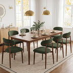 UVV Dining Chairs Set of 4, Metal Kitchen Chairs with Modern Fabric Upholstered for Dining Room, Beige