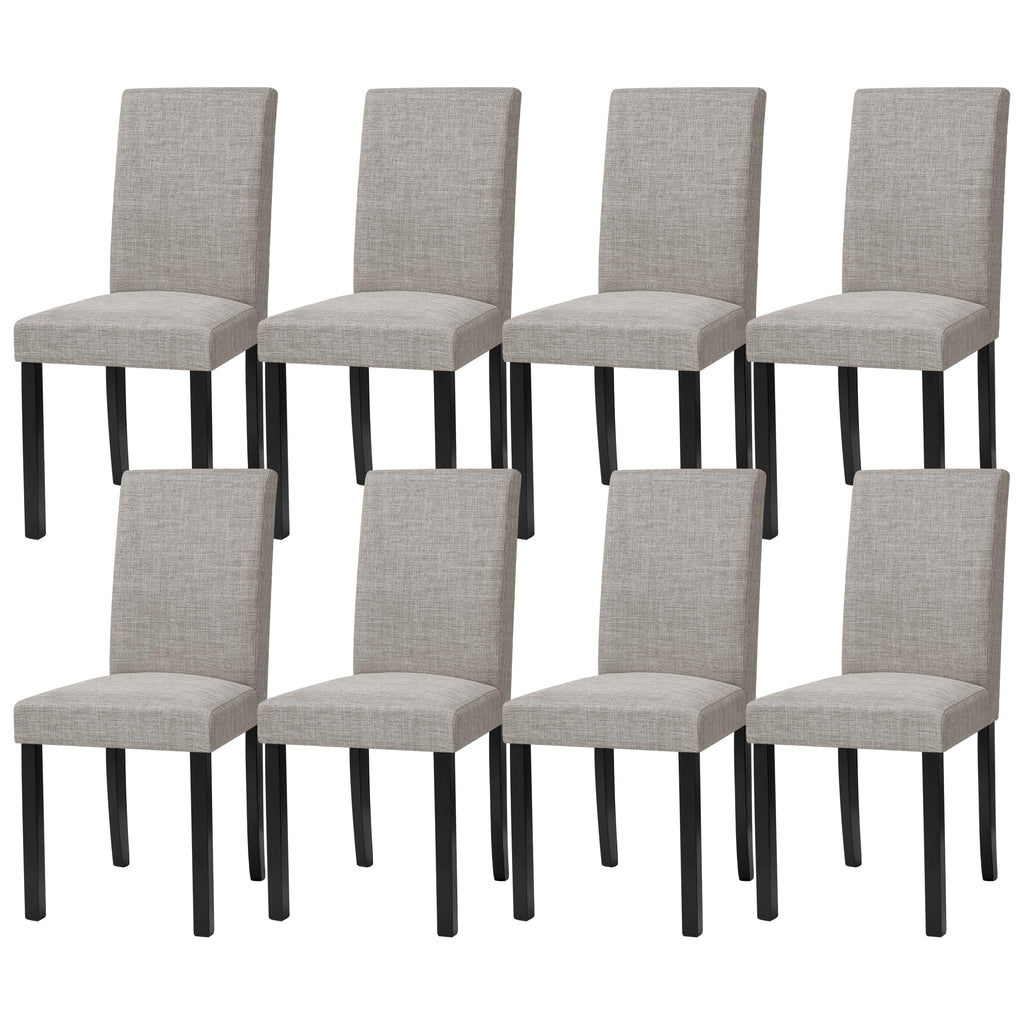 CHUN YI Dining Chairs Set of 4, Upholstered Dining Room Chairs, Modern Farmhouse Parsons Chairs with Solid Wood Legs & Fabric Padded Seat for Kitchen/Living Room/Restaurant, Beige