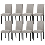 CHUN YI Dining Chairs Set of 4, Upholstered Dining Room Chairs, Modern Farmhouse Parsons Chairs with Solid Wood Legs & Fabric Padded Seat for Kitchen/Living Room/Restaurant, Beige