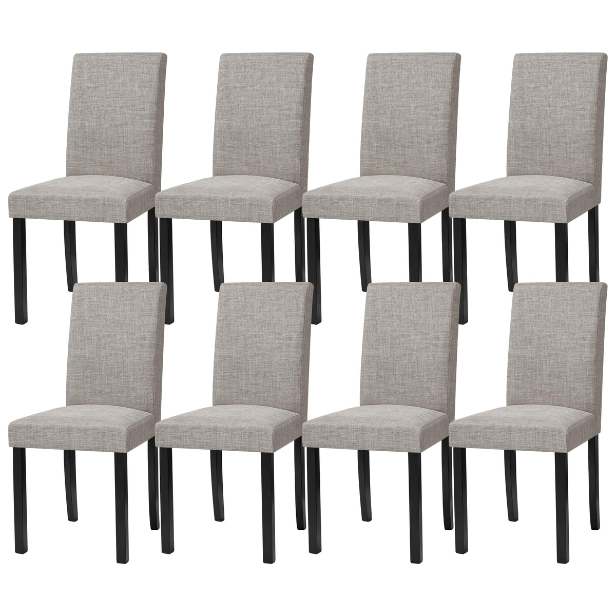 CHUN YI Dining Chairs Set of 4, Upholstered Dining Room Chairs, Modern Farmhouse Parsons Chairs with Solid Wood Legs & Fabric Padded Seat for Kitchen/Living Room/Restaurant, Beige