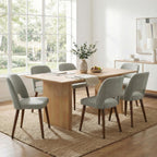 Usaint Wooden Dining Chairs Set of 4, Fabric Dining Room Chairs, Green