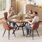 IRONCK Round Dining Table for 4, 43" Farmhouse Kitchen Table with Storage