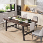 GarveeHome Industrial Dining Table for 6-8 People, 70.87" Long Large Kitchen Table with Sturdy Metal Frame, Rectangular Counter for Dinner, Kitchen, Dining Room (Natural, 71" Non-extendable)