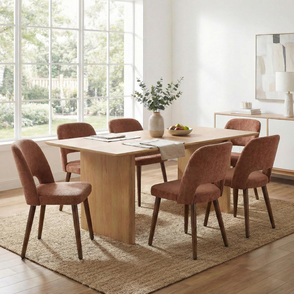 Usaint Wooden Dining Chairs Set of 4, Fabric Dining Room Chairs, Green