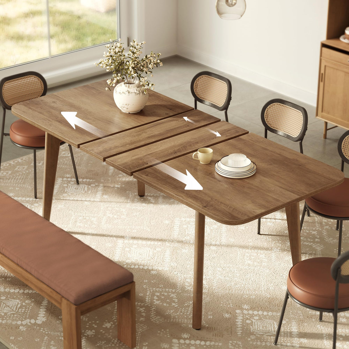 VASAGLE 70.9'' Dining Table for 4-8 People, Kitchen Table