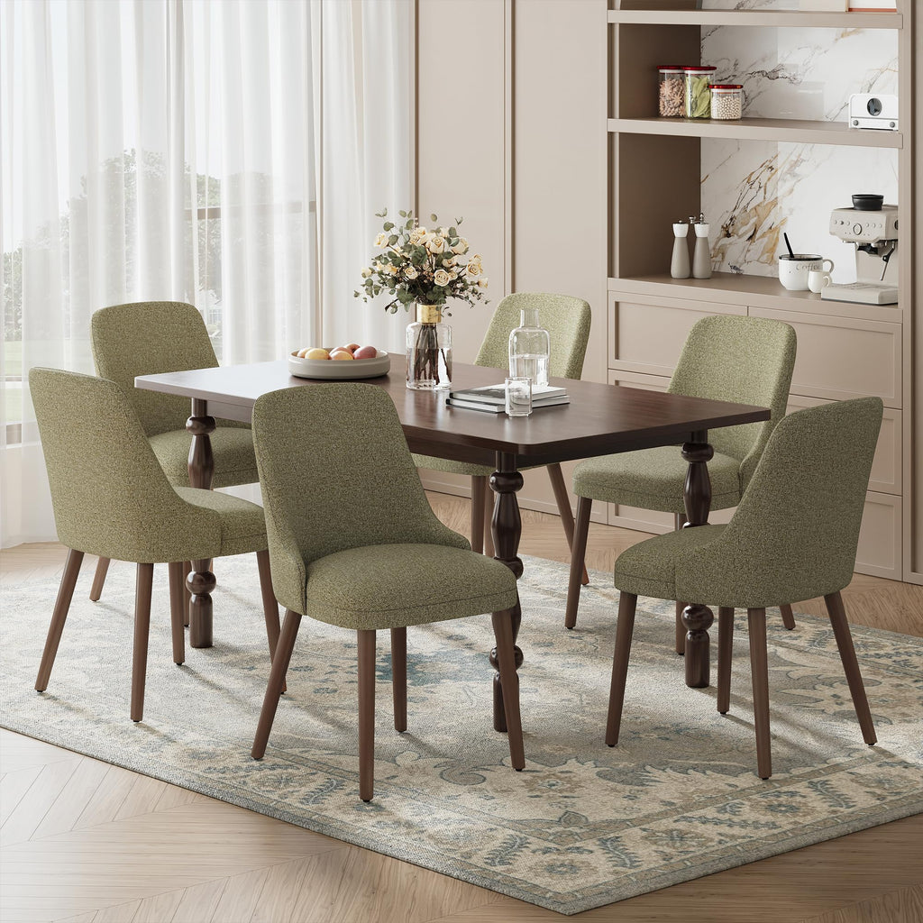 MALOL Upholstered Dining Chairs Set of 4 with High-Back, Beige
