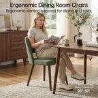 Usaint Wooden Dining Chairs Set of 4, Fabric Dining Room Chairs, Green