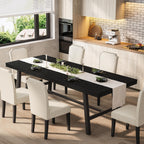 Garvee 79" Heavy Duty Kitchen Table, Rustic Dining Table, Brown