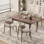 MALOL Dining Chairs Set of 4, Curved Back Kitchen Room Chairs with Metal Legs and Anti Slip Pads, Upholstered Dining Chair for Home and Restaurant, Beige