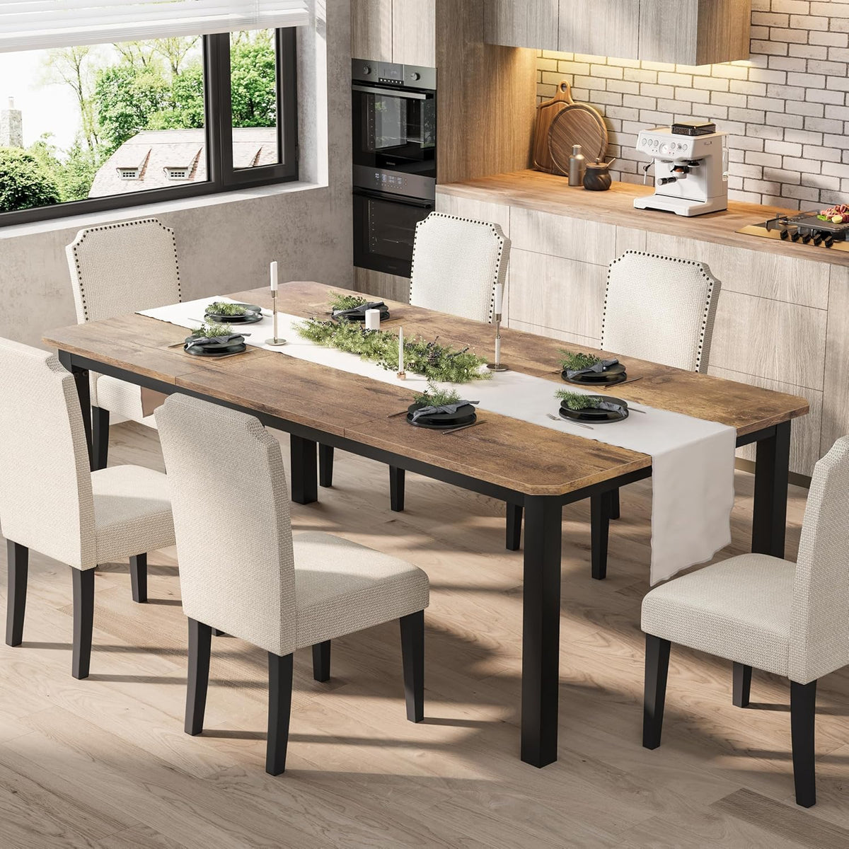 Garvee 78.7″ Dining Table for 8-10 People, Large Kitchen Table (Only Table)