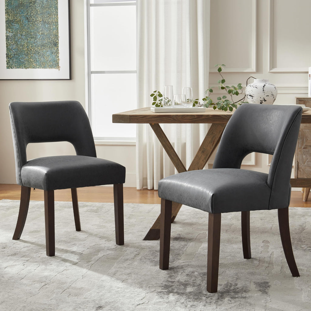 VKNOW Modern Dining Chairs Set of 4 with Rubberwood Legs, Beige