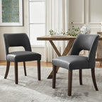 VKNOW Modern Dining Chairs Set of 4 with Rubberwood Legs, Beige