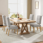 Wooden Dining Chairs Set of 4, Modern Farmhouse Dining Room Chairs with Cloud-Like Thick Cushion, Solid Wood Frame, Upholstered Kitchen Chairs for Dining Room, Living Room, Restaurant, Easy Assemble