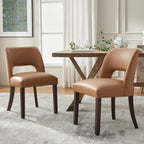 VKNOW Modern Dining Chairs Set of 4 with Rubberwood Legs, Beige