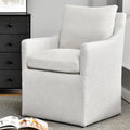 DUHOME Upholstered Dining Chairs with Casters,Linen Dining Chairs Set of 4