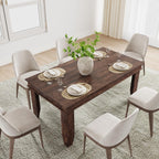 GarveeHome Farmhouse Dining Table for 4-6 People, 63 in Long Kitchen Tables