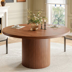 ONBRILL 47 Inch Round Dining Table for 4-6, Walnut