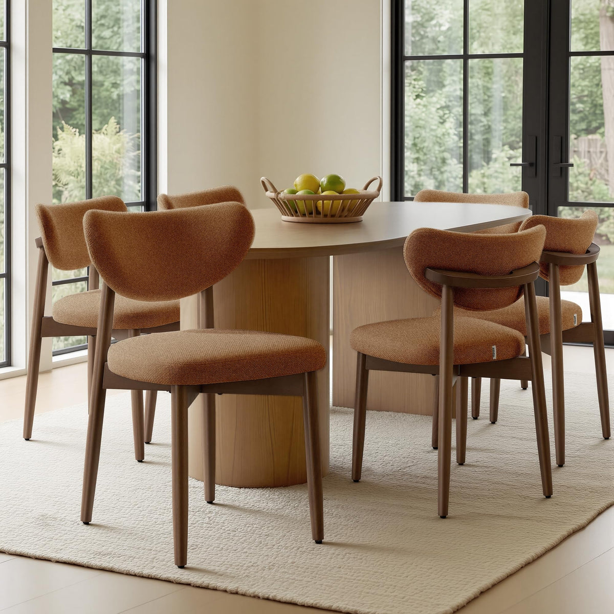 VASAGLE Wooden Dining Chairs Set of 4, Upholstered Kitchen Chairs