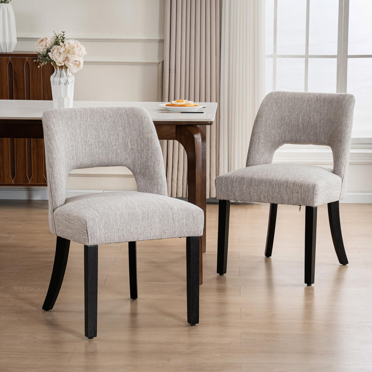 VKNOW Dining Chairs Set of 4, Fabric Dining Chairs, Green