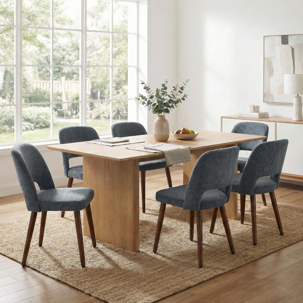Usaint Wooden Dining Chairs Set of 4, Fabric Dining Room Chairs, Green