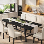 Garvee 71" Farmhouse Dining Table, Rustic Kitchen Table, Brown