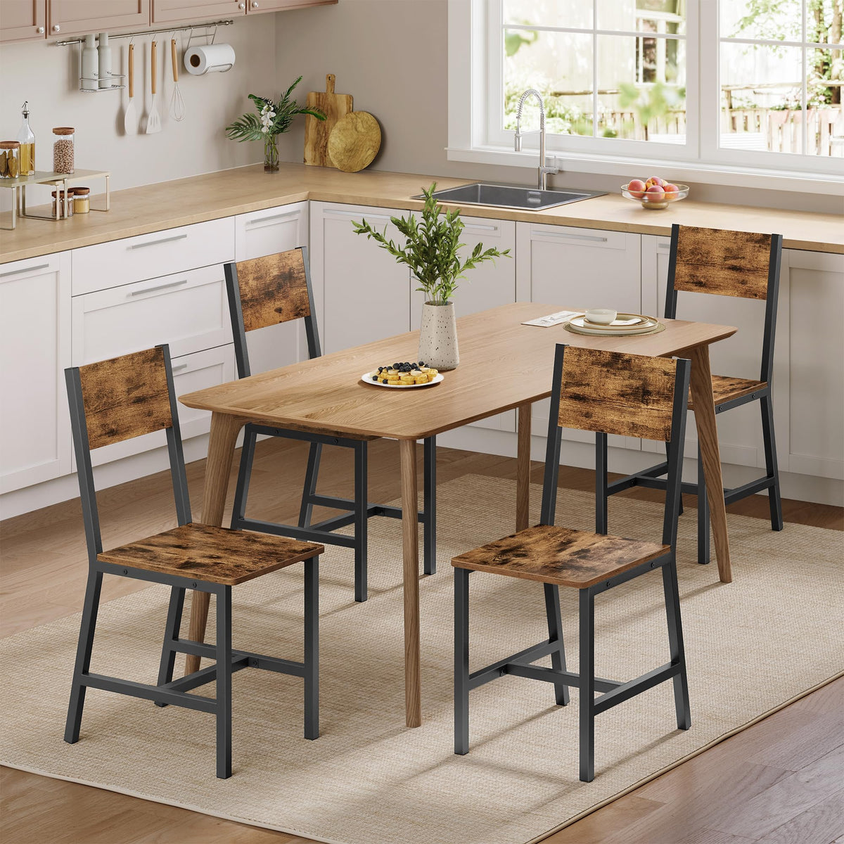 VASAGLE Dining Chair Set of 4, Kitchen Chairs