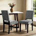 CHUN YI Dining Chairs Set of 4, Upholstered Dining Room Chairs, Modern Farmhouse Parsons Chairs with Solid Wood Legs & Fabric Padded Seat for Kitchen/Living Room/Restaurant, Beige
