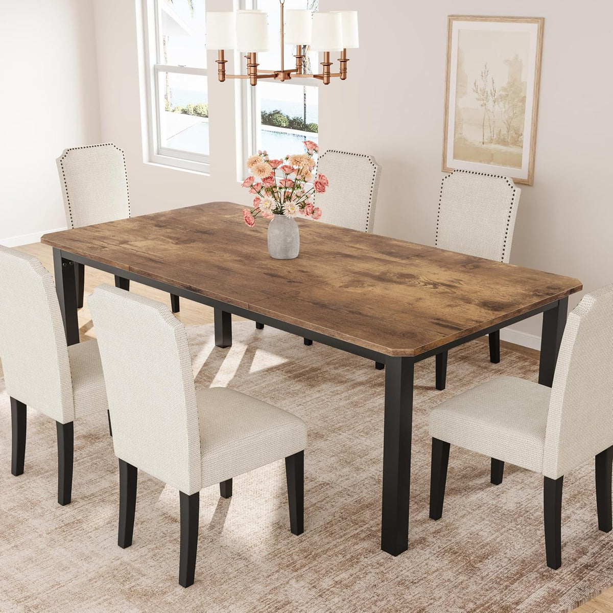 Garvee 78.7″ Dining Table for 8-10 People, Large Kitchen Table (Only Table)