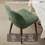 Usaint Wooden Dining Chairs Set of 4, Fabric Dining Room Chairs, Green