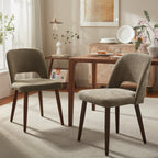 Usaint Wooden Dining Chairs Set of 4, Fabric Dining Room Chairs, Green