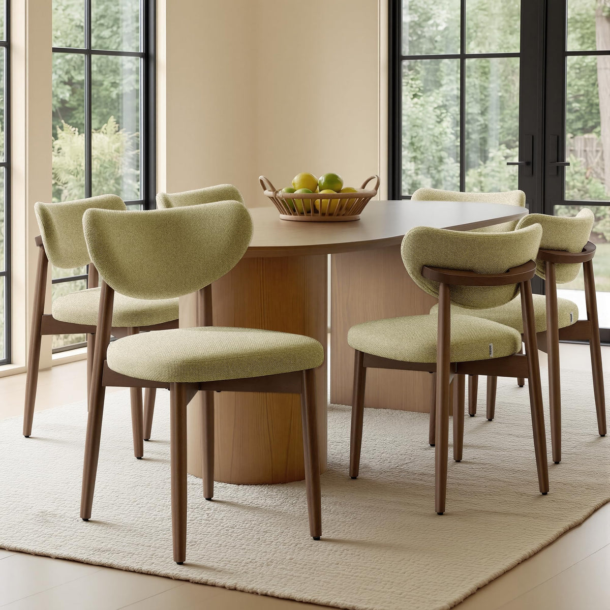 VASAGLE Wooden Dining Chairs Set of 2, Upholstered Kitchen Chairs