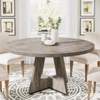 Tribesigns 47 inch Round Dining Table Wood Kitchen Table for Dining Room, 47" Dinner Room Tables for 4-6, Farmhouse Accent Furniture with Wooden Tabletop and Cross Base, Black