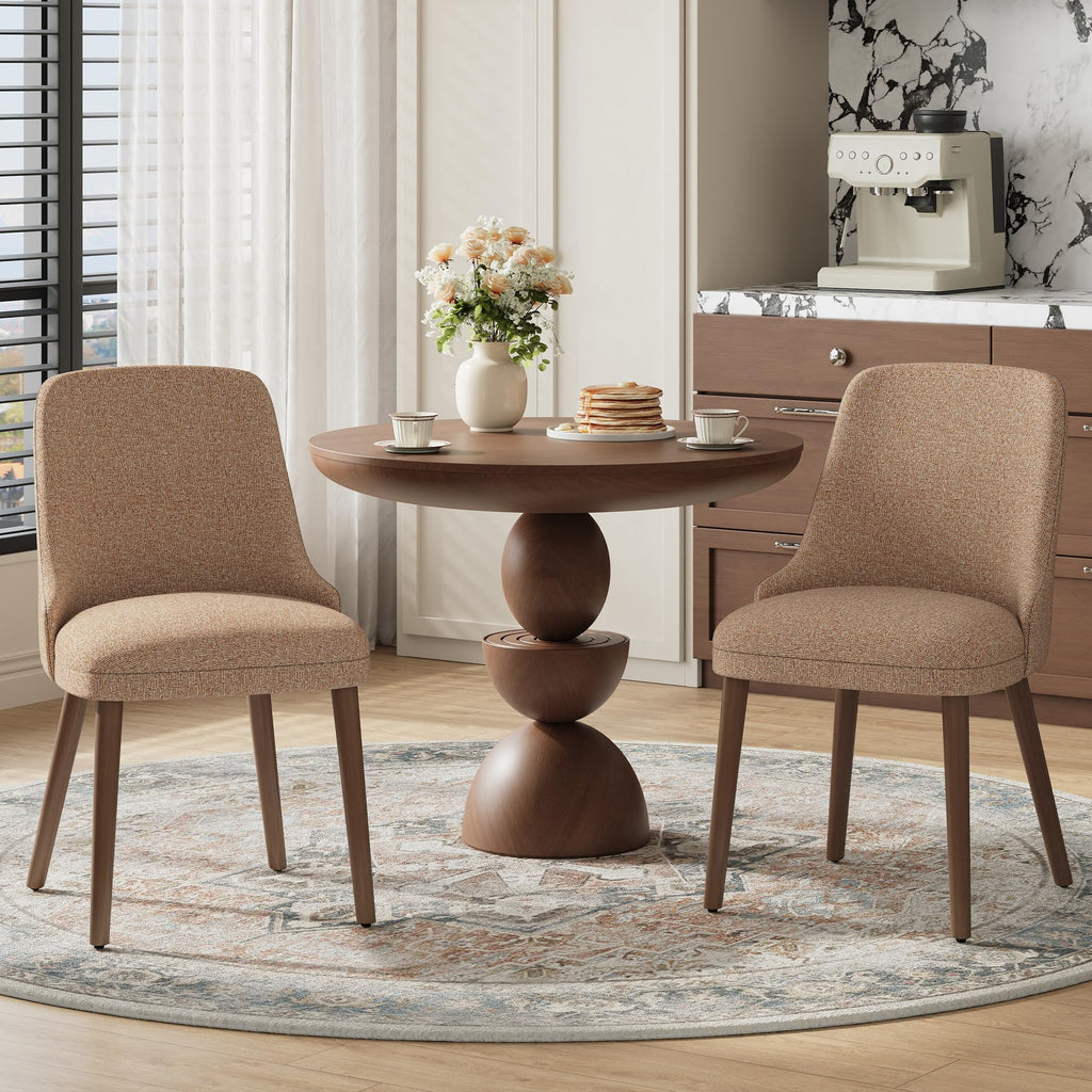 MALOL Upholstered Dining Chairs Set of 4 with High-Back, Beige