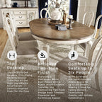 Signature Design by Ashley Extendable Round to Oval Dining Table, White