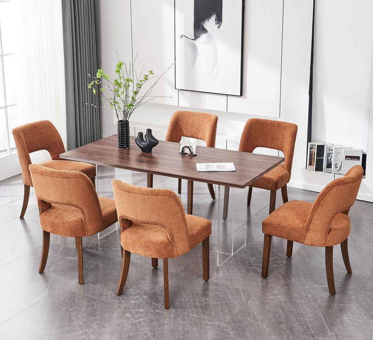 VKNOW Dining Chairs Set of 4, Fabric Dining Chairs, Green