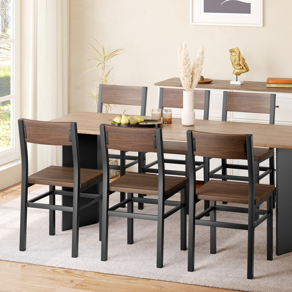 MECHYIN Black Dining Chairs Set of 4, Upgrade Farmhouse Kitchen Room Chair