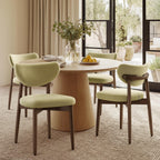 VASAGLE Wooden Dining Chairs Set of 2, Upholstered Kitchen Chairs
