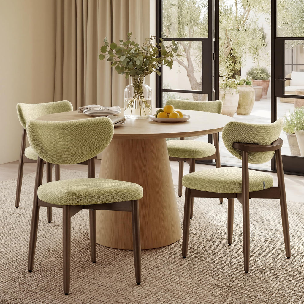 VASAGLE Wooden Dining Chairs Set of 4, Upholstered Kitchen Chairs