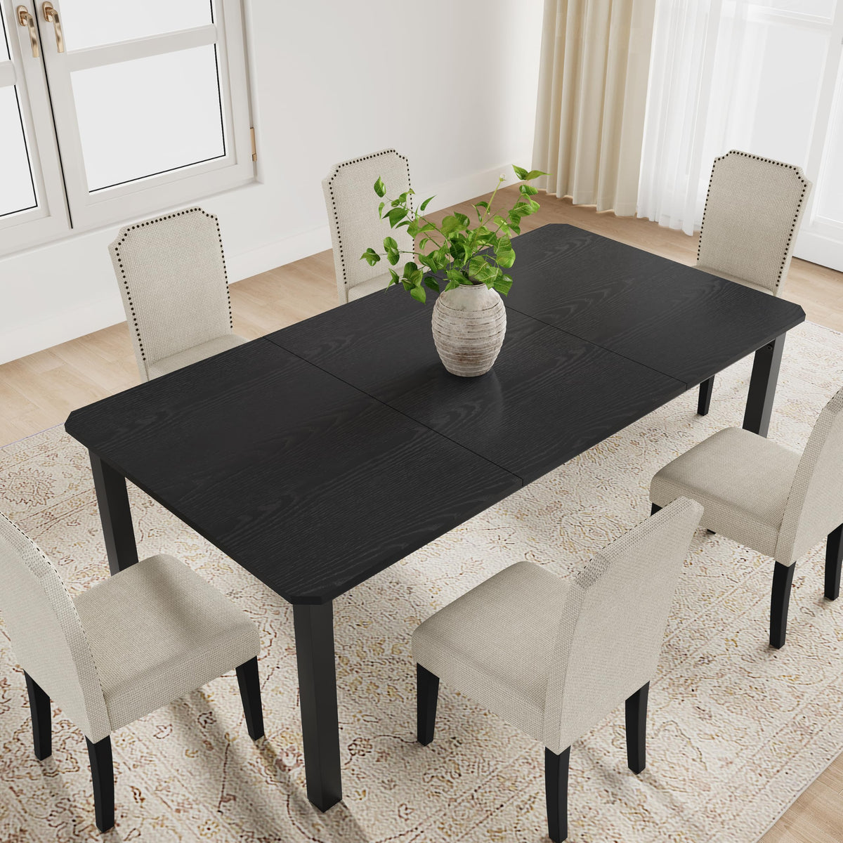 GarveeHome Industrial Dining Table for 6-8 People, 78.7" Long Kitchen Table with Sturdy Metal Frame & Seats 6 Rectangular Counter for Dinner, Kitchen (Only Table)